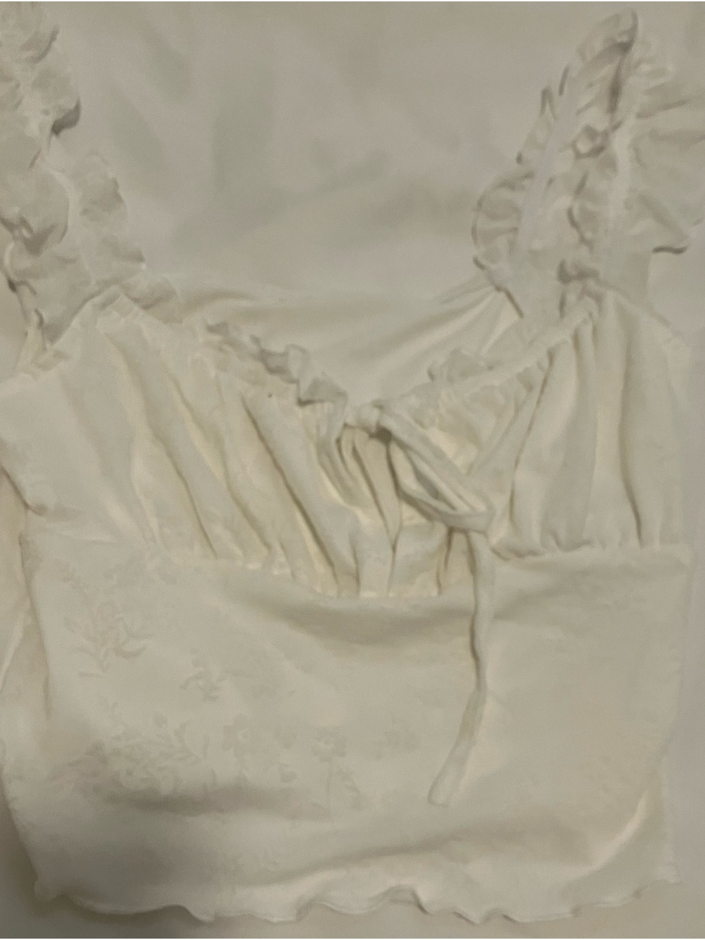 Women’s Cream Ruffle-Trim Sleeveless Top Size XS Brand New Never Worn